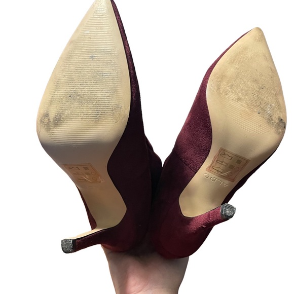 Velvet Burgundy Booties - Picture 3 of 7